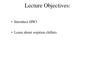 Lecture Objectives: