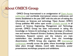 About OMICS Group