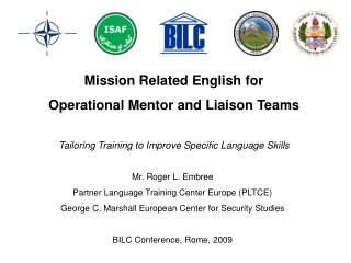 Mission Related English for  Operational Mentor and Liaison Teams