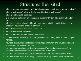 Structures Revisited