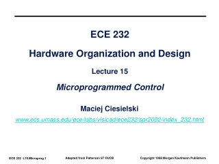 ECE 232 Hardware Organization and Design Lecture 15 Microprogrammed Control
