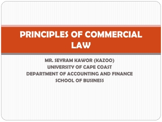 PRINCIPLES OF COMMERCIAL LAW