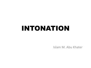 INTONATION