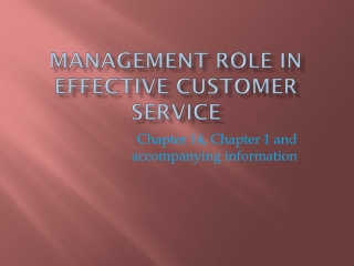 Management Role in Effective Customer Service