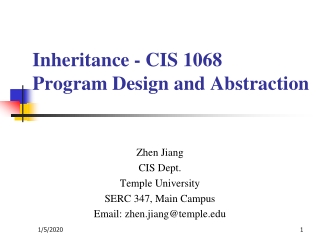 Inheritance - CIS 1068  Program Design and Abstraction