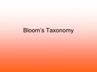 Bloom’s Taxonomy