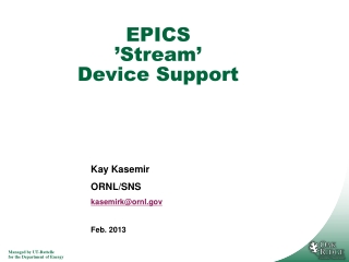 EPICS ’ Stream ’ Device Support