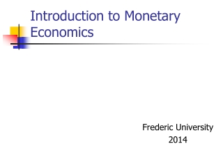 Introduction to Monetary Economics