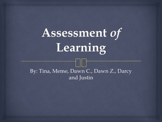 Assessment  of  Learning