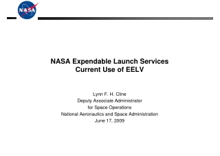 NASA Expendable Launch Services Current Use of EELV