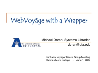 WebVoyáge with a Wrapper