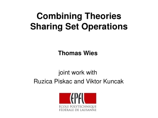 Combining Theories  Sharing Set Operations