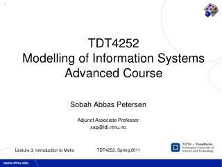 TDT4252 Modelling of Information Systems Advanced Course