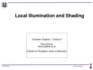 Local  Illumination  and Shading