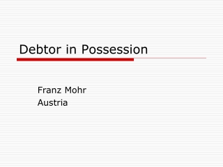 Debtor in Possession