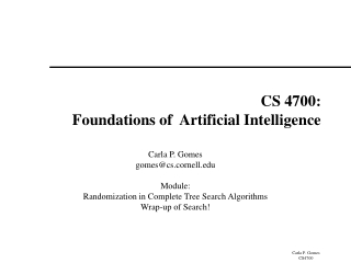 CS 4700: Foundations of  Artificial Intelligence