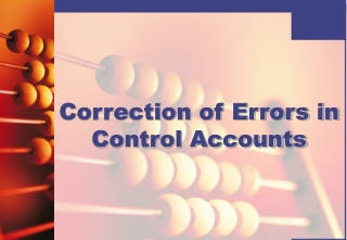 Correction of Errors in Control Accounts