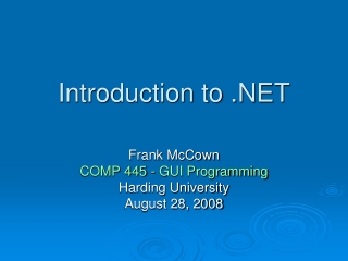 Introduction to .NET