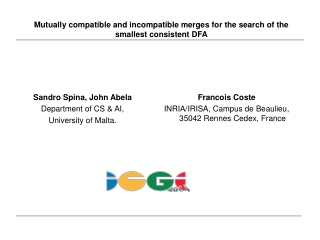 Sandro Spina, John Abela Department of CS &amp; AI,  University of Malta.