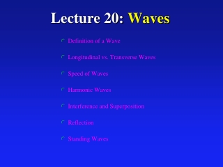 Lecture 20: Waves