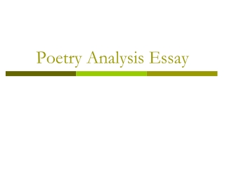 Poetry Analysis Essay