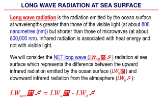 LONG WAVE RADIATION AT SEA SURFACE