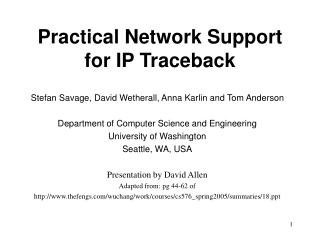 Practical Network Support for IP Traceback