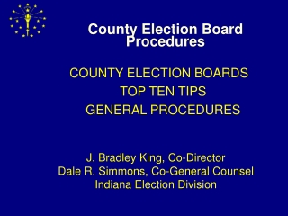 County Election Board Procedures