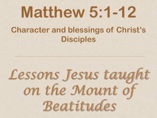 Lessons Jesus taught on the Mount of Beatitudes