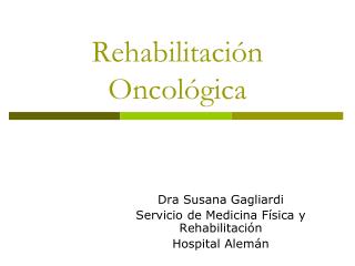 Rehabilitación Oncológica
