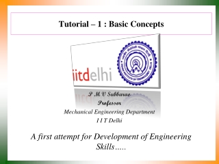 Tutorial – 1 : Basic Concepts