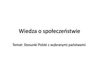 Wiedza o społeczeństwie