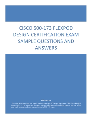 Cisco 500-173 FlexPod Design Certification Exam Sample Questions and Answers