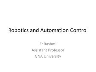 Robotics and Automation Control