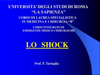 UNIVERSITA’ DEGLI STUDI DI ROMA “LA SAPIENZA”