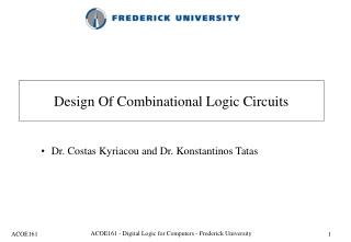 Design Of Combinational Logic Circuits
