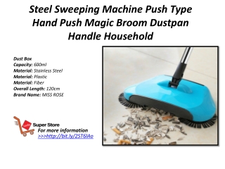 Steel Sweeping Machine Push Type Hand Push Magic Broom Dustpan Handle Household