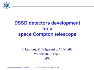 DSSD detectors development   for a   space Compton telescope