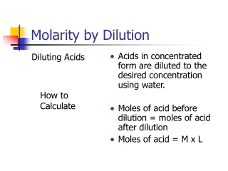 Molarity by Dilution