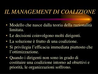 IL MANAGEMENT DI COALIZIONE