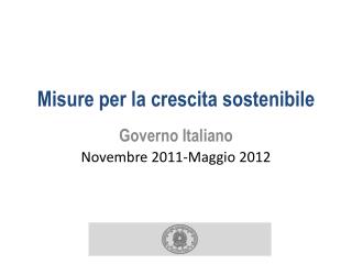 Misure per la crescita sostenibile