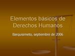 Elementos b sicos de Derechos Humanos