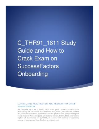 C_THR91_1811 Success Story and How to Crack Exam on SuccessFactors Onboarding