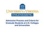Admission Process and Criteria for Graduate Students at U.S. Colleges and Universities