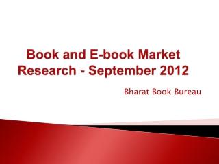 Book and E-book Market Research - September 2012