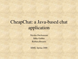 CheapChat: a Java-based chat application