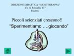 Piccoli scienziati crescono Sperimentiamo .giocando