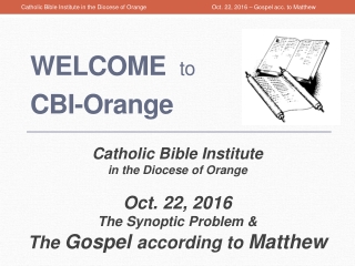 WELCOME to CBI-Orange
