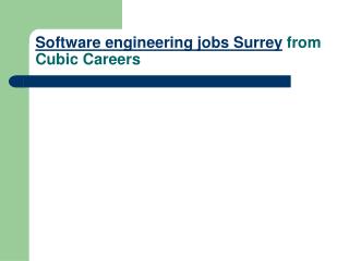 Software engineering jobs Surrey