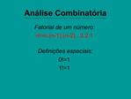An lise Combinat ria